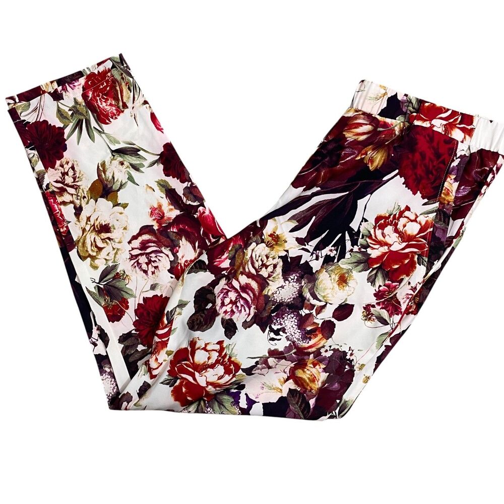 Disney Alice Though The Looking Glass Floral Pants 10 Elastic‎ Waist